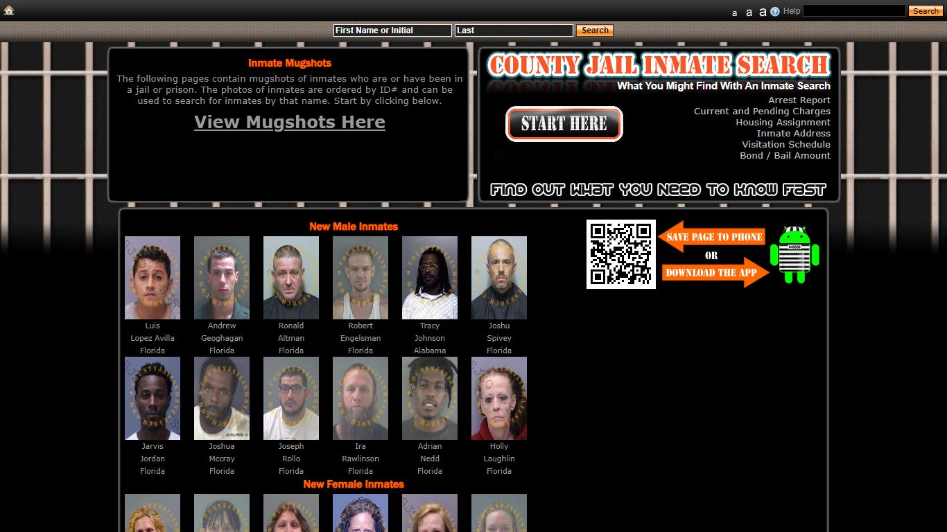 Recent Arrest Mugshots And Inmate Search - County Jail Inmate Search